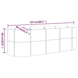 NNEVL Garden Planter Powder-coated Steel 224x80x68 cm Grey