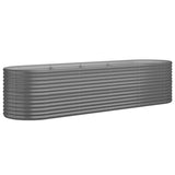 NNEVL Garden Planter Powder-coated Steel 296x80x68 cm Grey