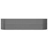 NNEVL Garden Planter Powder-coated Steel 296x80x68 cm Grey