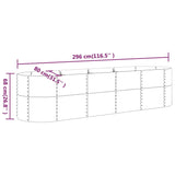 NNEVL Garden Planter Powder-coated Steel 296x80x68 cm Grey