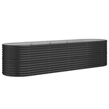 NNEVL Garden Raised Bed Powder-Coated Steel 296x80x68 cm Anthracite