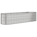 NNEVL Garden Raised Bed Powder-Coated Steel 296x80x68 cm Silver