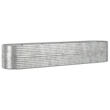 NNEVL Garden Planter Powder-coated Steel 368x80x68 cm Silver