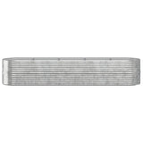 NNEVL Garden Planter Powder-coated Steel 368x80x68 cm Silver
