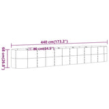 NNEVL Garden Planter Powder-coated Steel 440x80x68 cm Grey