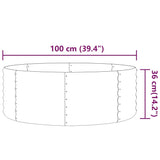 NNEVL Garden Planter Powder-coated Steel 100x100x36 cm Grey