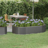 NNEVL Garden Raised Bed Powder-Coated Steel 175x100x36 cm Grey