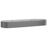 NNEVL Garden Raised Bed Powder-Coated Steel 322x100x36 cm Grey
