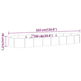 NNEVL Garden Raised Bed Powder-Coated Steel 322x100x36 cm Grey