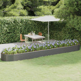 NNEVL Garden Planter Powder-coated Steel 507x100x36 cm Grey
