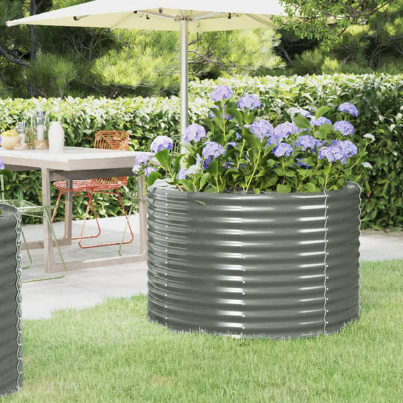 NNEVL Garden Planter Powder-coated Steel 100x100x68 cm Grey