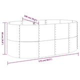 NNEVL Garden Planter Powder-coated Steel 175x100x68 cm Grey