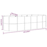 NNEVL Garden Planter Powder-coated Steel 249x100x68 cm Grey