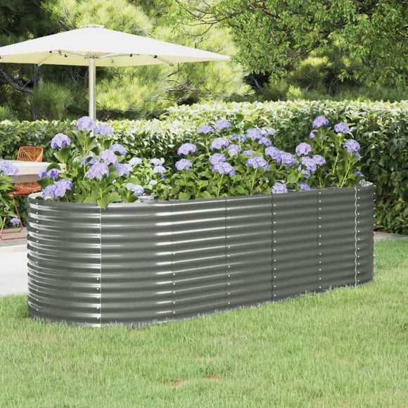 NNEVL Garden Planter Powder-coated Steel 249x100x68 cm Grey