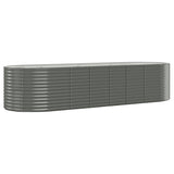 NNEVL Garden Planter Powder-coated Steel 322x100x68 cm Grey