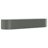 NNEVL Garden Planter Powder-coated Steel 396x100x68 cm Grey