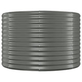 NNEVL Garden Planter Powder-coated Steel 396x100x68 cm Grey