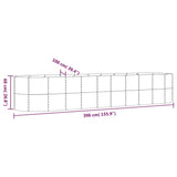 NNEVL Garden Planter Powder-coated Steel 396x100x68 cm Grey