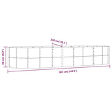NNEVL Garden Planter Grey 367x140x68 cm Powder-coated Steel