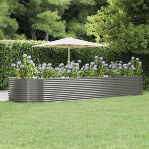NNEVL Garden Planter Grey 447x140x68 cm Powder-coated Steel