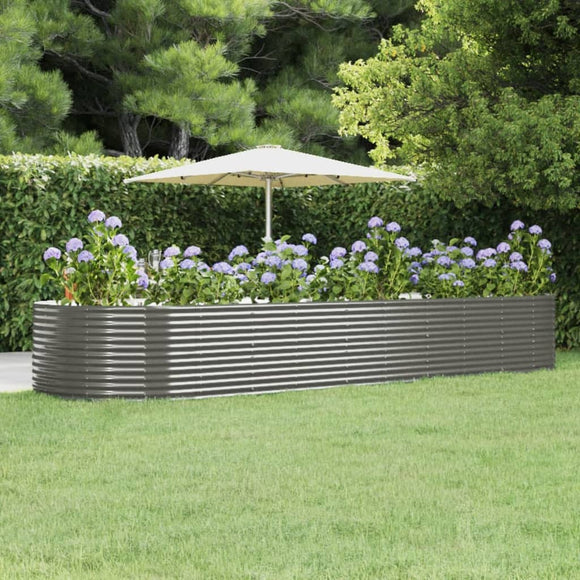 NNEVL Garden Planter Grey 447x140x68 cm Powder-coated Steel