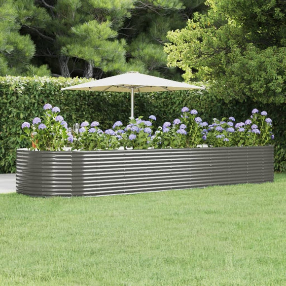 NNEVL Garden Planter Grey 447x140x68 cm Powder-coated Steel