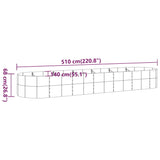 NNEVL Garden Planter Powder-coated Steel 510x140x68 cm Grey