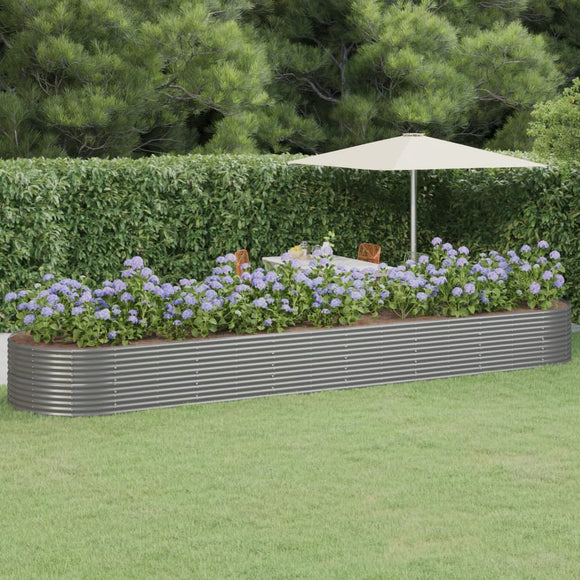 NNEVL Garden Planter Powder-coated Steel 584x140x68 cm Grey