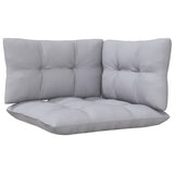 NNEVL 2-Seater Garden Sofa with Grey Cushions Solid Wood Pine