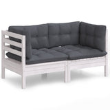 NNEVL 2-Seater Garden Sofa with Anthracite Cushions Solid Wood Pine