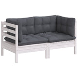 NNEVL 2-Seater Garden Sofa with Anthracite Cushions Solid Wood Pine