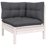 NNEVL 2-Seater Garden Sofa with Anthracite Cushions Solid Wood Pine