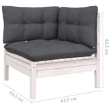 NNEVL 2-Seater Garden Sofa with Anthracite Cushions Solid Wood Pine