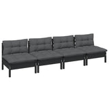 NNEVL 4-Seater Garden Sofa with Anthracite Cushions Solid Pinewood