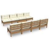 NNEVL 9 Piece Garden Lounge Set with Cushions Solid Pinewood