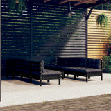 NNEVL 9 Piece Garden Lounge Set with Cushions Solid Pinewood