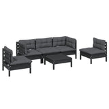 NNEVL 6 Piece Garden Lounge Set with Cushions Solid Pinewood
