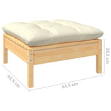 NNEVL 9 Piece Garden Lounge Set with Cream Cushions Solid Pinewood