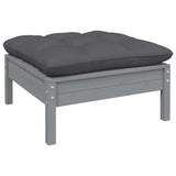 NNEVL 5 Piece Garden Lounge Set with Cushions Grey Pinewood