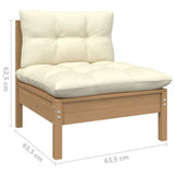 NNEVL 6 Piece Garden Lounge Set with Cushions Honey Brown Pinewood