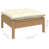 NNEVL 10 Piece Garden Lounge Set with Cushions Honey Brown Pinewood