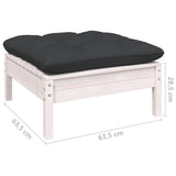 NNEVL 10 Piece Garden Lounge Set with Cushions White Solid Pinewood