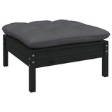 NNEVL 12 Piece Garden Lounge Set with Cushions Black Solid Pinewood