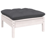 NNEVL 9 Piece Garden Lounge Set with Cushions White Pinewood