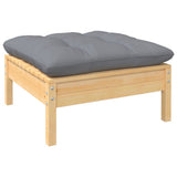 NNEVL 12 Piece Garden Lounge Set with Grey Cushions Pinewood