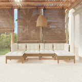 NNEVL 6 Piece Garden Lounge Set with Cushions Honey Brown Pinewood