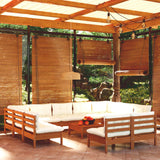 NNEVL 12 Piece Garden Lounge Set with Cushions Honey Brown Pinewood