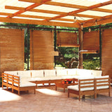 NNEVL 13 Piece Garden Lounge Set with Cushions Honey Brown Pinewood
