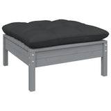 NNEVL 13 Piece Garden Lounge Set with Cushions Grey Pinewood