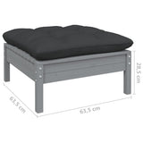 NNEVL 14 Piece Garden Lounge Set with Cushions Grey Pinewood